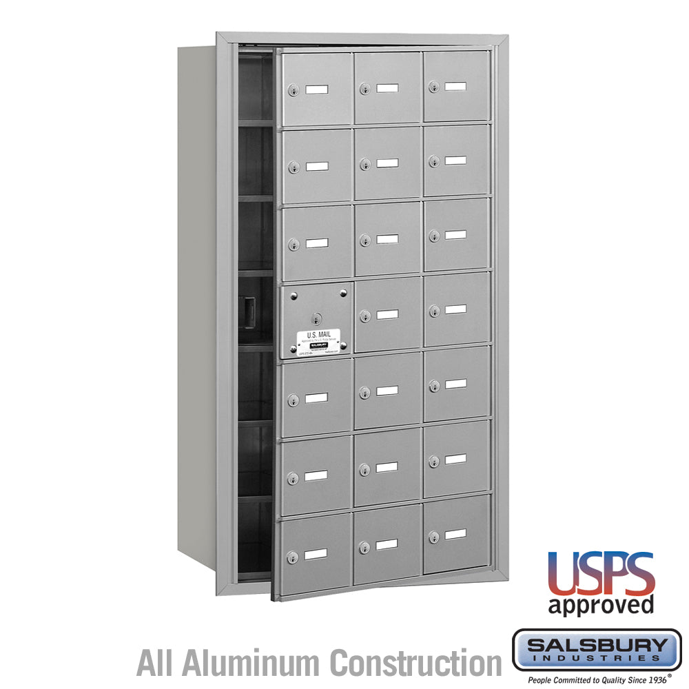 4B+ Horizontal Mailbox - 21 A Doors (20 usable) - Aluminum - Front Loading - USPS Access