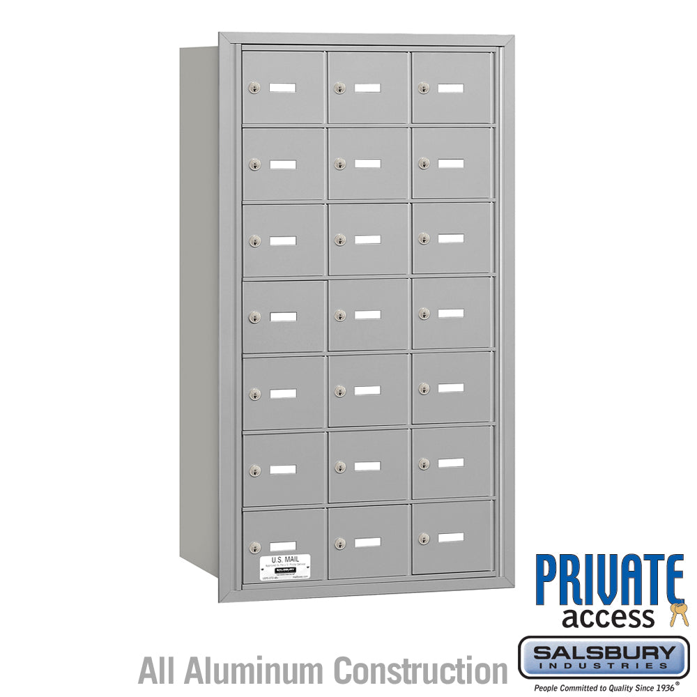 4B+ Horizontal Mailbox - 21 A Doors - Aluminum - Rear Loading - Private Access