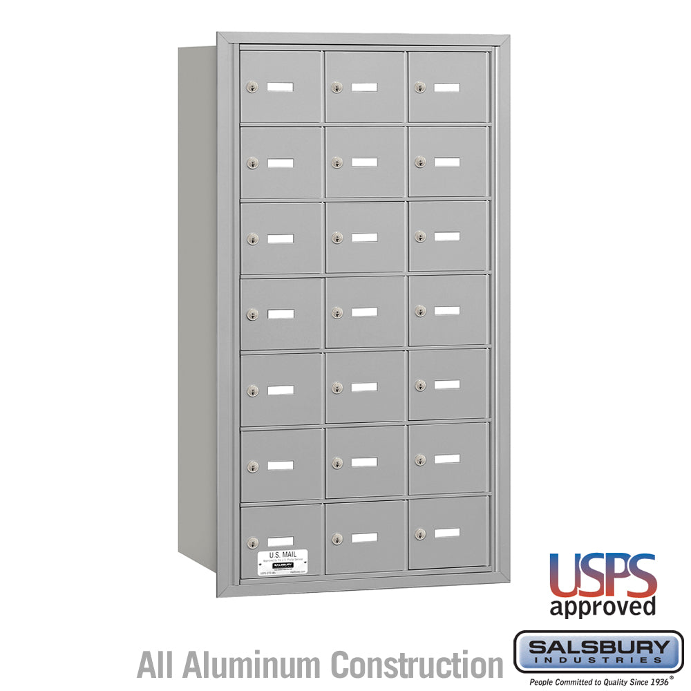 4B+ Horizontal Mailbox - 21 A Doors - Aluminum - Rear Loading - USPS Access