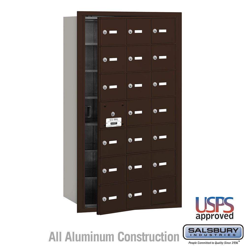 4B+ Horizontal Mailbox - 21 A Doors (20 usable) - Bronze - Front Loading - USPS Access