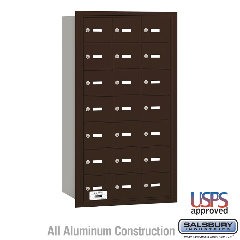 4B+ Horizontal Mailbox - 21 A Doors - Bronze - Rear Loading - USPS Access