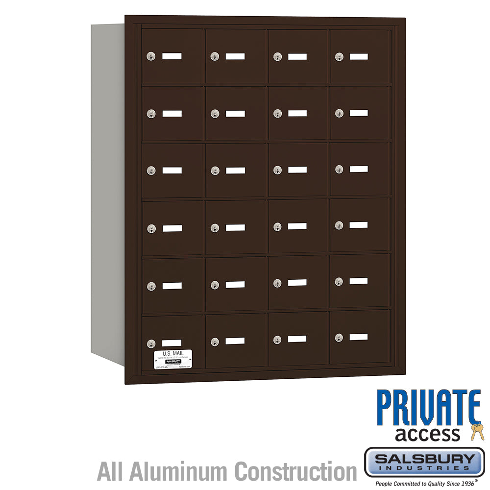 4B+ Horizontal Mailbox - 24 A Doors - Bronze - Rear Loading - Private Access