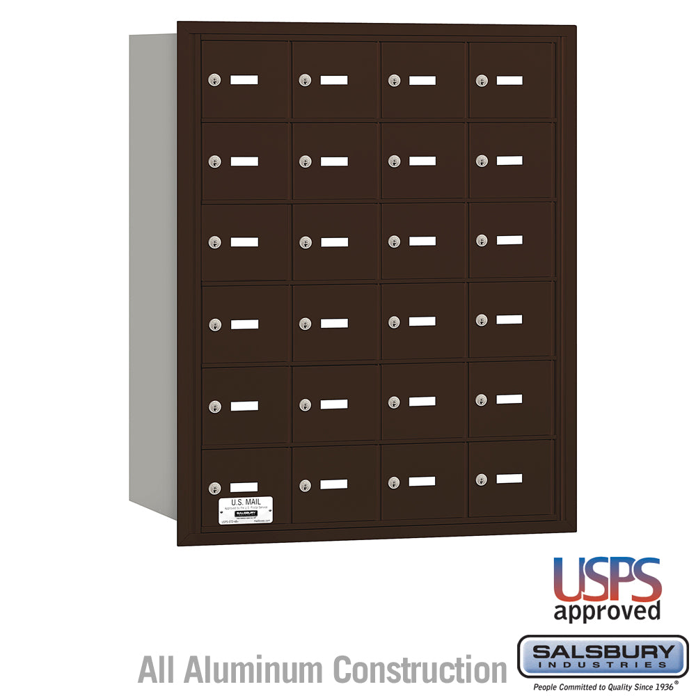 4B+ Horizontal Mailbox - 24 A Doors - Bronze - Rear Loading - USPS Access