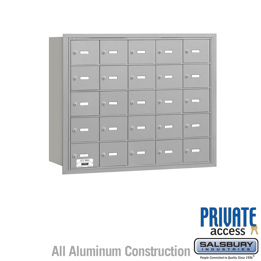 4B+ Horizontal Mailbox - 25 A Doors - Aluminum - Rear Loading - Private Access