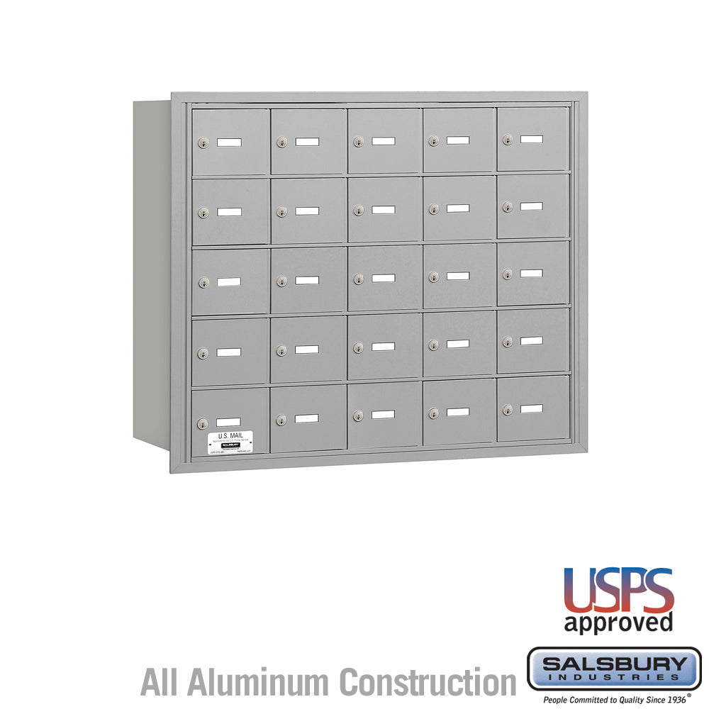 4B+ Horizontal Mailbox - 25 A Doors - Aluminum - Rear Loading - USPS Access