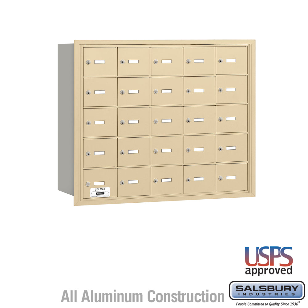 4B+ Horizontal Mailbox - 25 A Doors - Sandstone - Rear Loading - USPS Access