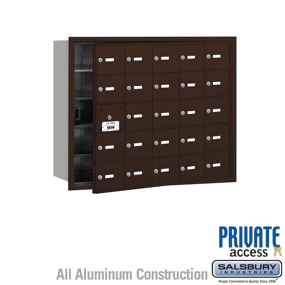 4B+ Horizontal Mailbox (Includes Master Commercial Lock) - 25 A Doors (24 usable) - Bronze - Front Loading - Private Access