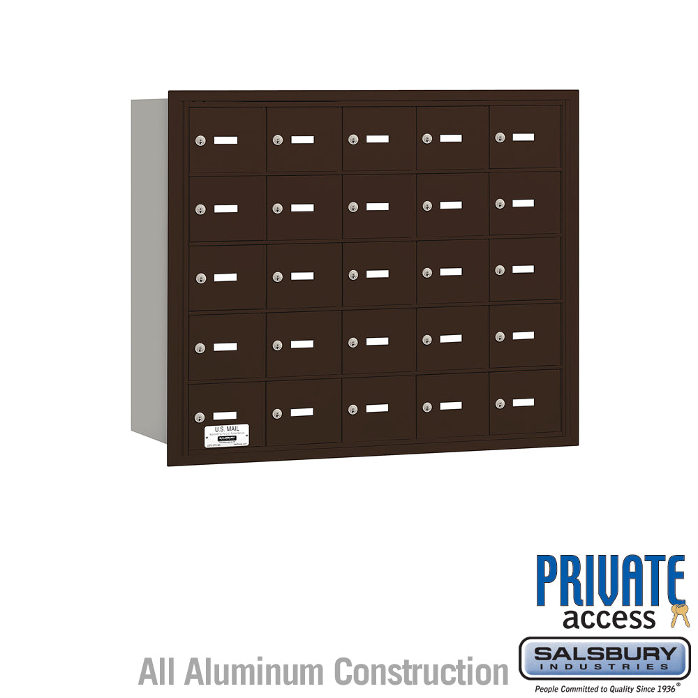 4B+ Horizontal Mailbox - 25 A Doors - Bronze - Rear Loading - Private Access