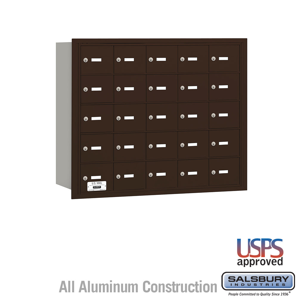 4B+ Horizontal Mailbox - 25 A Doors - Bronze - Rear Loading - USPS Access