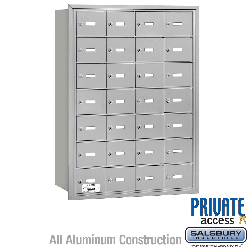 4B+ Horizontal Mailbox - 28 A Doors - Aluminum - Rear Loading - Private Access