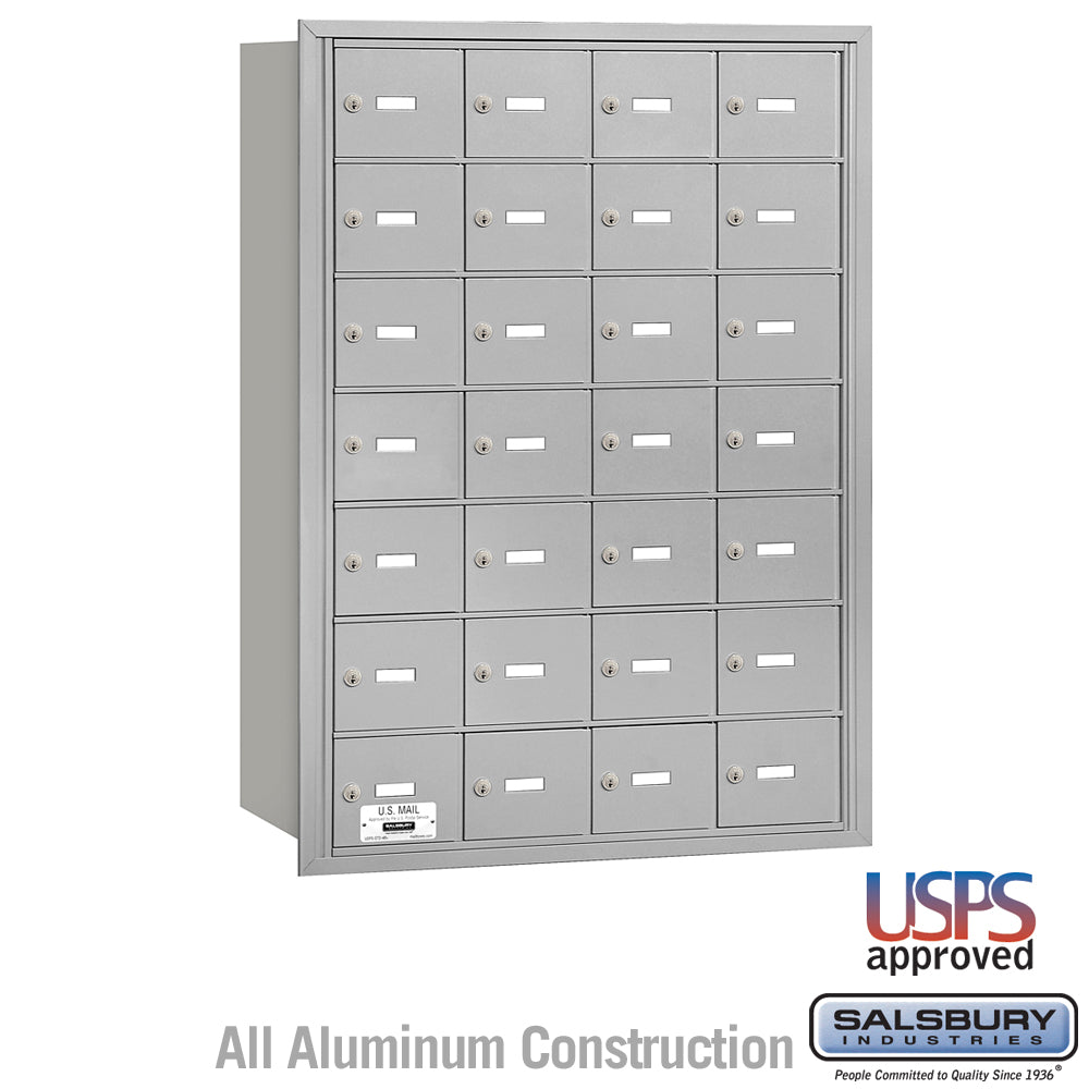 4B+ Horizontal Mailbox - 28 A Doors - Aluminum - Rear Loading - USPS Access