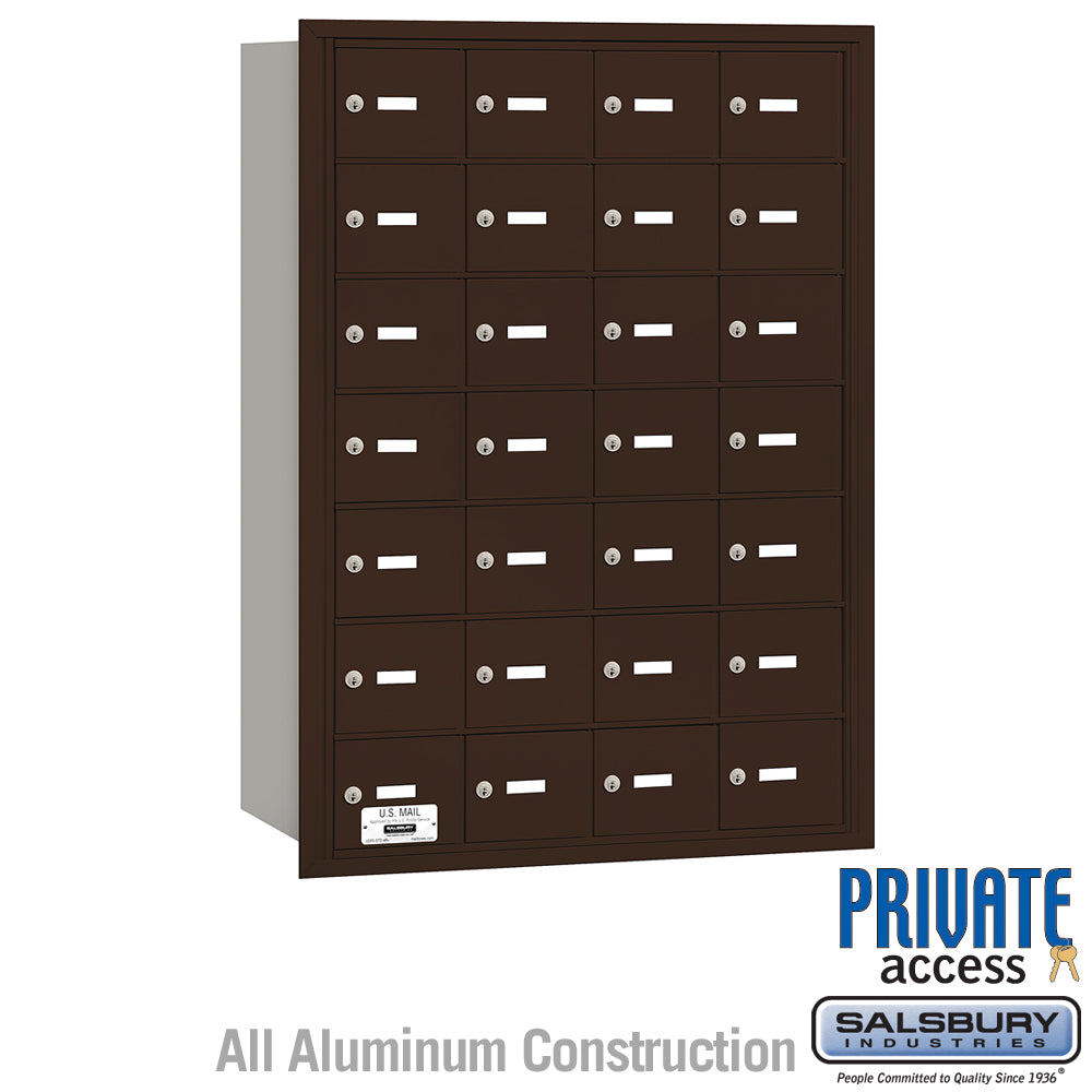 4B+ Horizontal Mailbox - 28 A Doors - Bronze - Rear Loading - Private Access