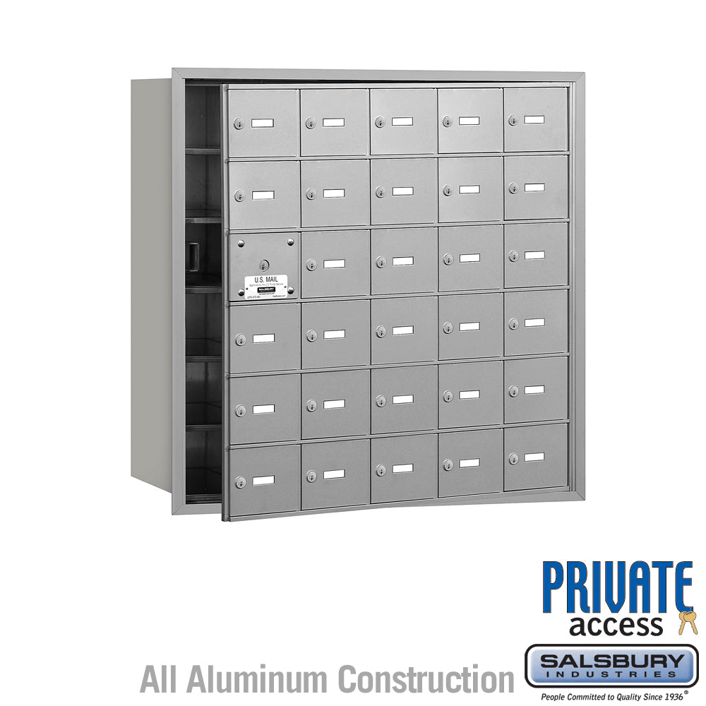 4B+ Horizontal Mailbox (Includes Master Commercial Lock) - 30 A Doors (29 usable) - Aluminum - Front Loading - Private Access