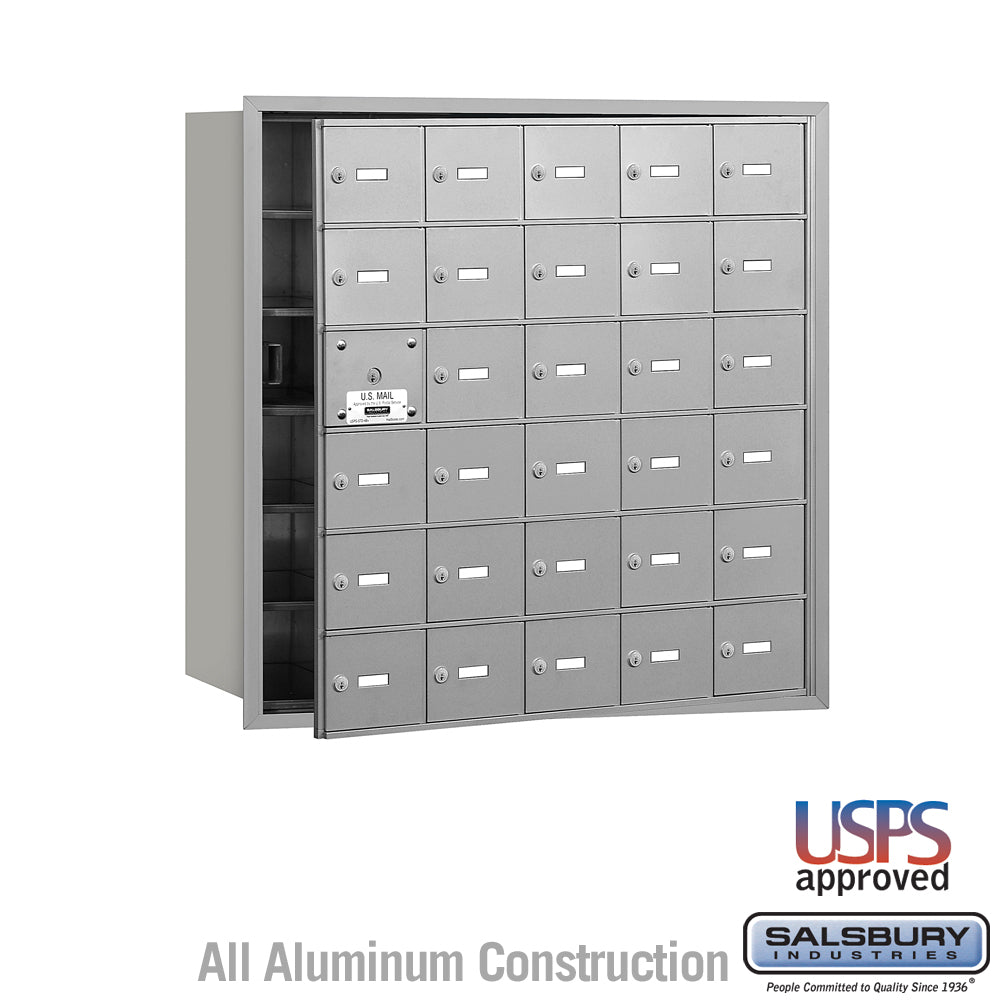 4B+ Horizontal Mailbox - 30 A Doors (29 usable) - Aluminum - Front Loading - USPS Access