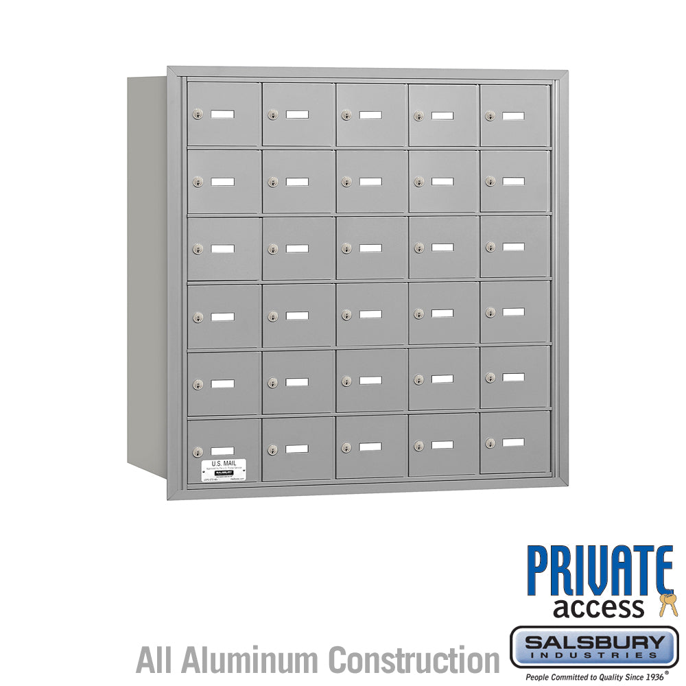 4B+ Horizontal Mailbox - 30 A Doors - Aluminum - Rear Loading - Private Access