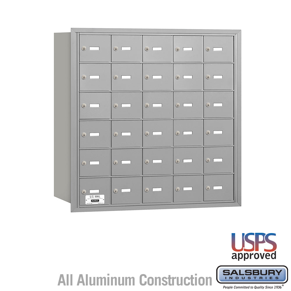 4B+ Horizontal Mailbox - 30 A Doors - Aluminum - Rear Loading - USPS Access