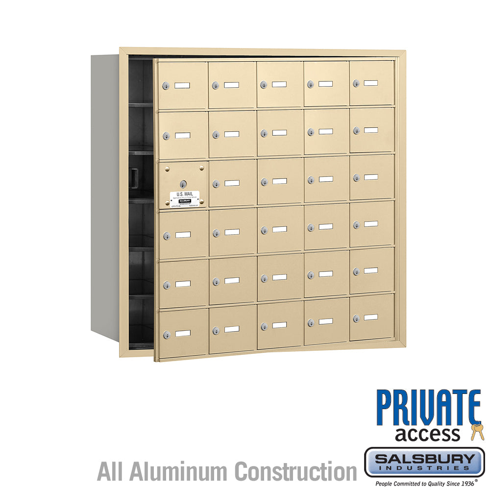 4B+ Horizontal Mailbox (Includes Master Commercial Lock) - 30 A Doors (29 usable) - Sandstone - Front Loading - Private Access