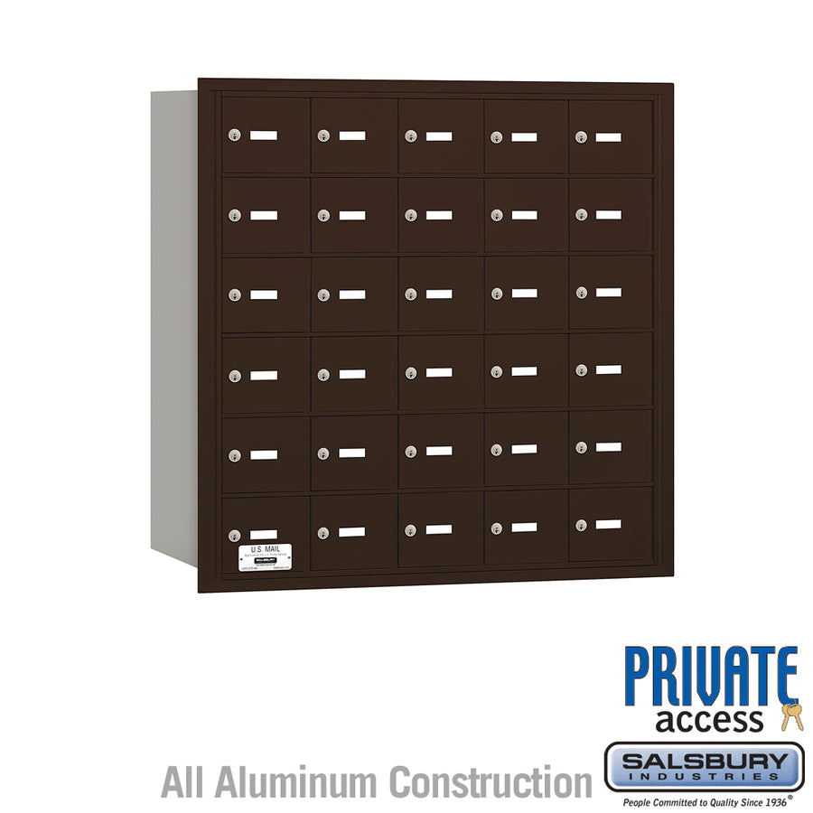 4B+ Horizontal Mailbox - 30 A Doors - Bronze - Rear Loading - Private Access