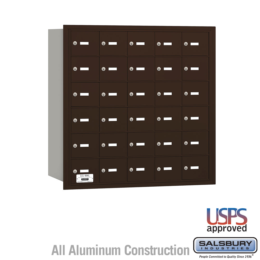 4B+ Horizontal Mailbox - 30 A Doors - Bronze - Rear Loading - USPS Access