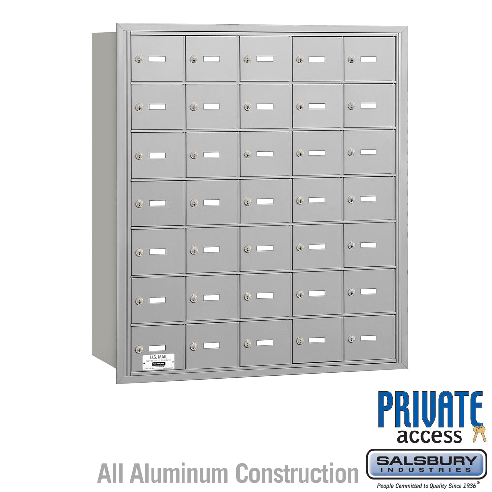 4B+ Horizontal Mailbox - 35 A Doors - Aluminum - Rear Loading - Private Access