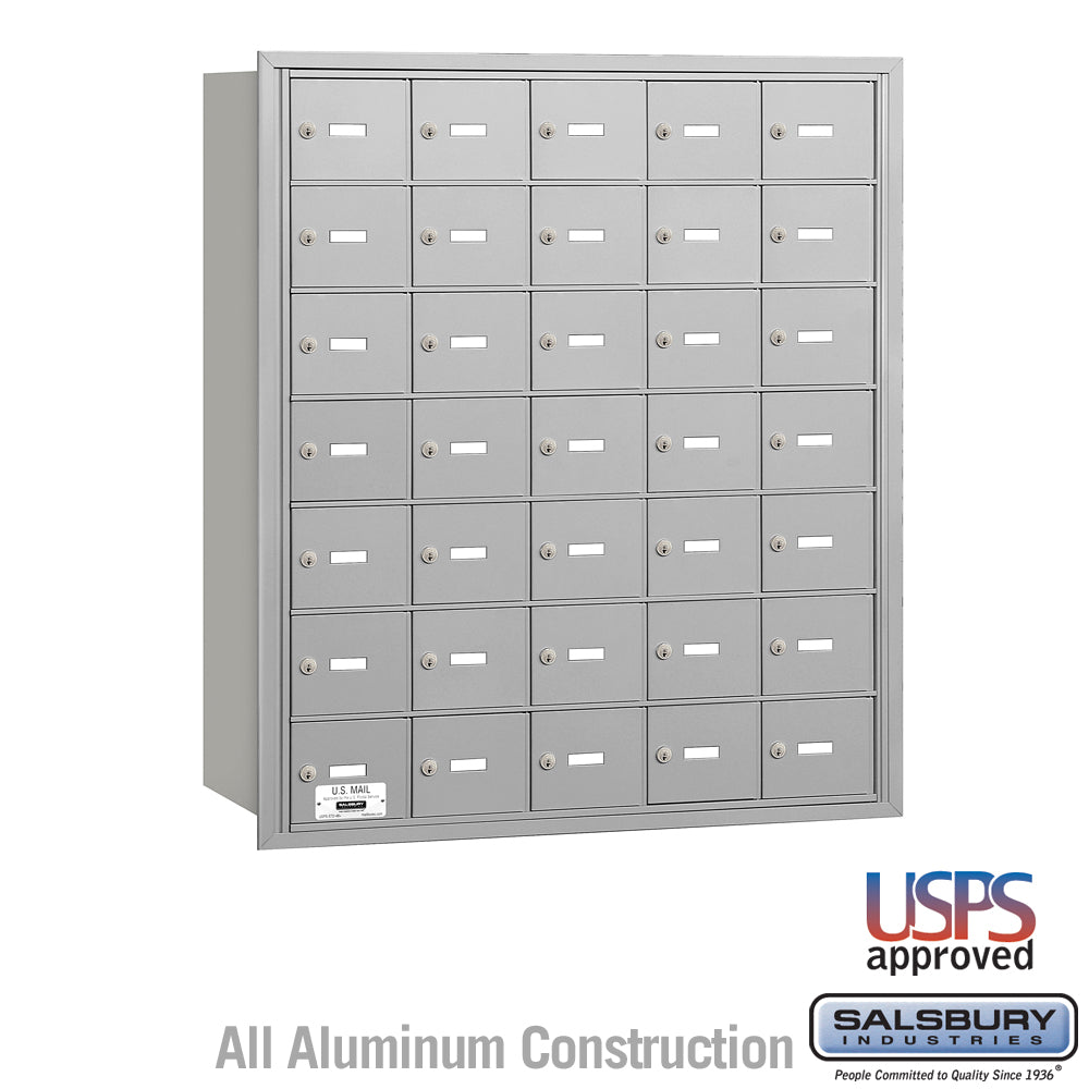 4B+ Horizontal Mailbox - 35 A Doors - Aluminum - Rear Loading - USPS Access