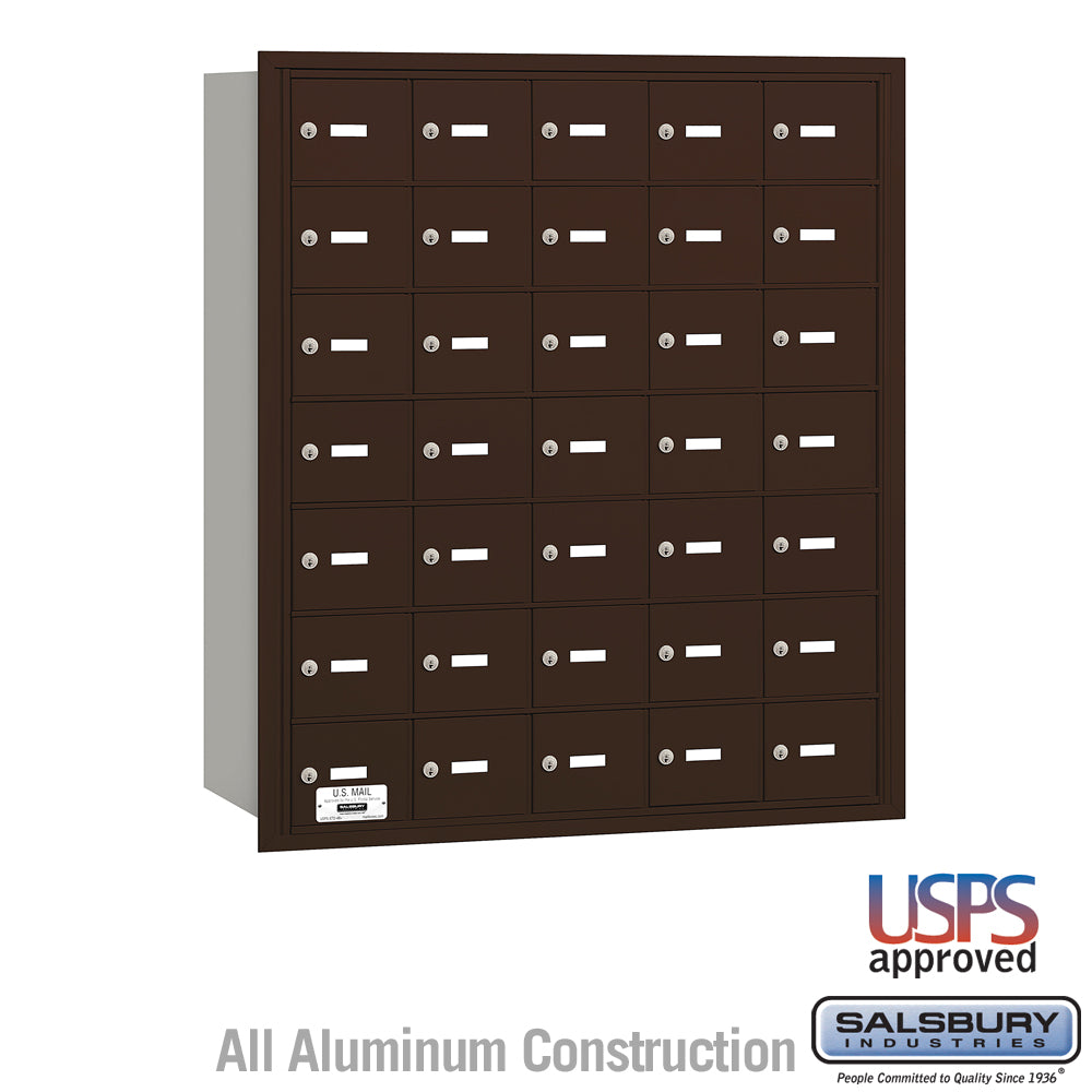 4B+ Horizontal Mailbox - 35 A Doors - Bronze - Rear Loading - USPS Access