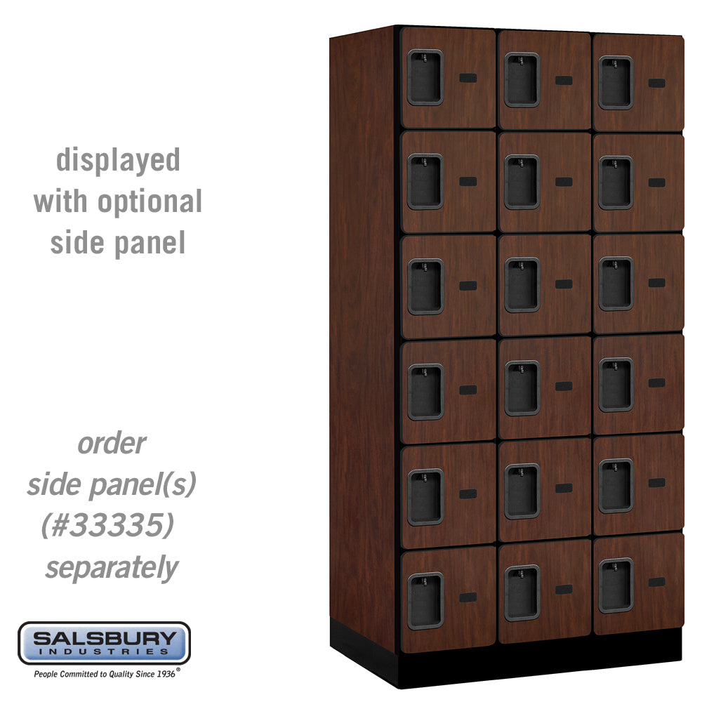 12" Wide Six Tier Box Style Designer Wood Locker - 3 Wide - 6 Feet High - 21 Inches Deep - Mahogany