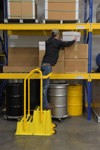 Thumbnail for Polyethylene Nestable with Hand and Back Rails Casters 2 Step 500 Lb. Capacity Yellow