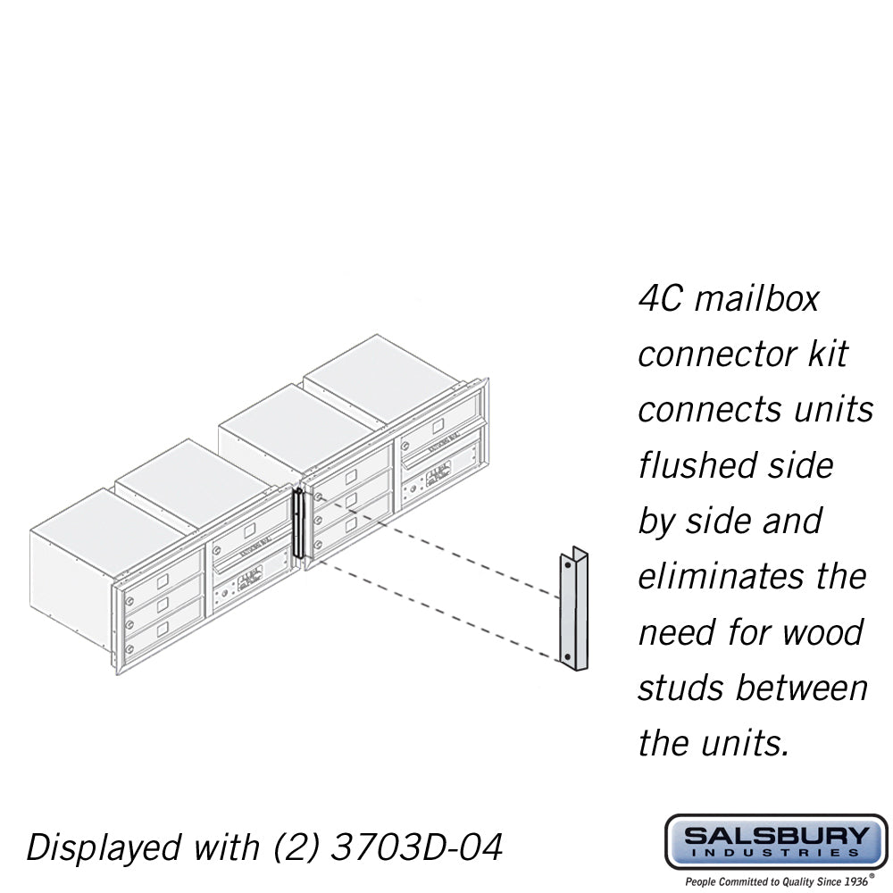 Recessed Mounted 4C Horizontal Mailbox Connector Kit - for 3 Door High Units