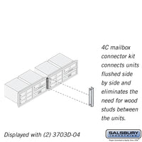 Thumbnail for Recessed Mounted 4C Horizontal Mailbox Connector Kit - for 3 Door High Units