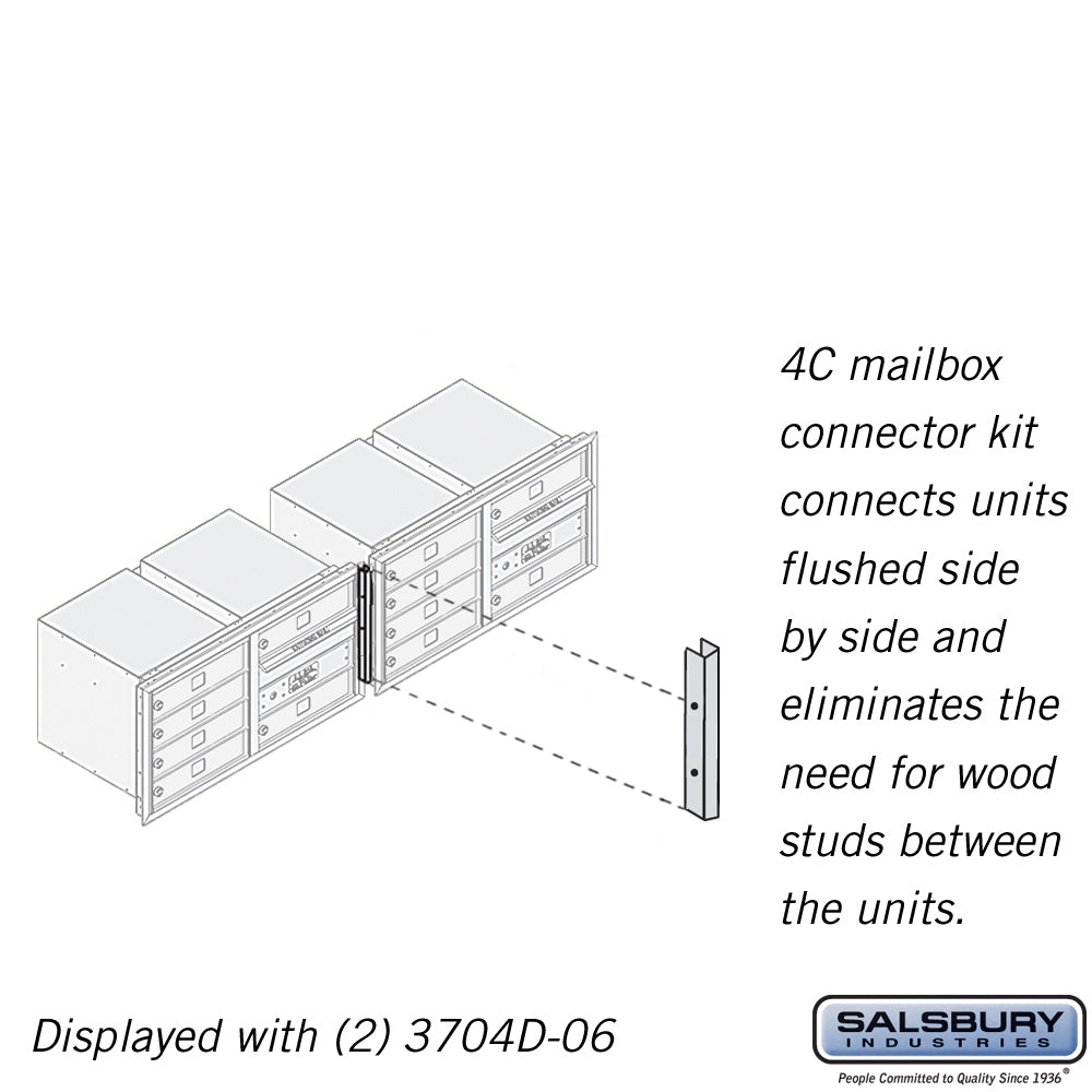 Recessed Mounted 4C Horizontal Mailbox Connector Kit - for 4 Door High Units