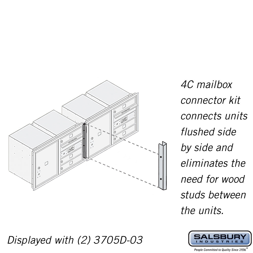 Recessed Mounted 4C Horizontal Mailbox Connector Kit - for 5 Door High Units