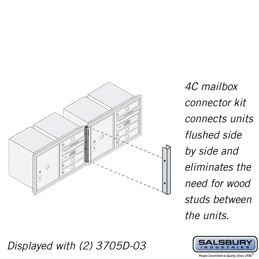 Recessed Mounted 4C Horizontal Mailbox Connector Kit - for 5 Door High Units