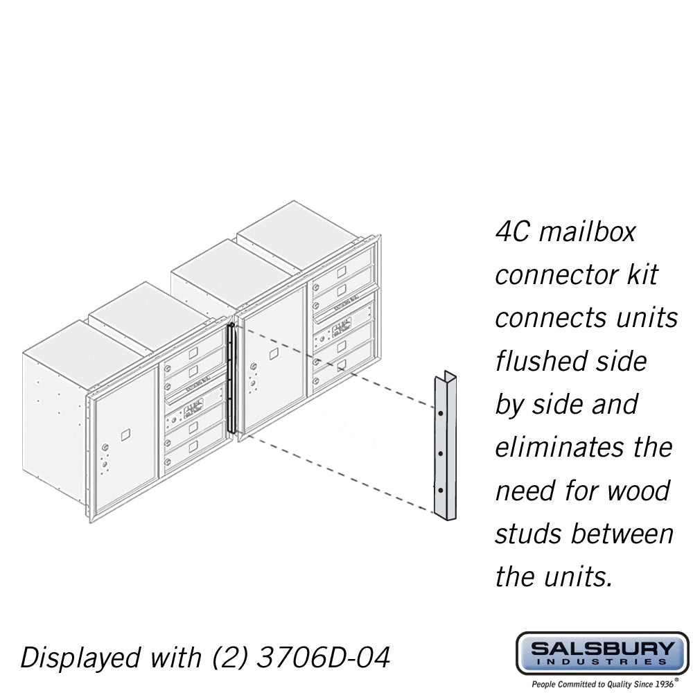 Recessed Mounted 4C Horizontal Mailbox Connector Kit - for 6 Door High Units