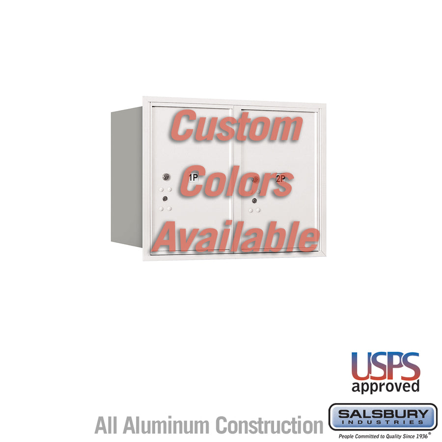 Recessed Mounted 4C Horizontal Mailbox - 6 Door High Unit (23 7/8 Inches) - Double Column - Stand-Alone Parcel Locker - 2 PL6's - Custom Color - Rear Loading - USPS Access