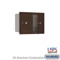 Thumbnail for 6 Door High Recessed Mounted 4C Horizontal Parcel Locker with 2 Parcel Lockers in Bronze with USPS Access - Front Loading