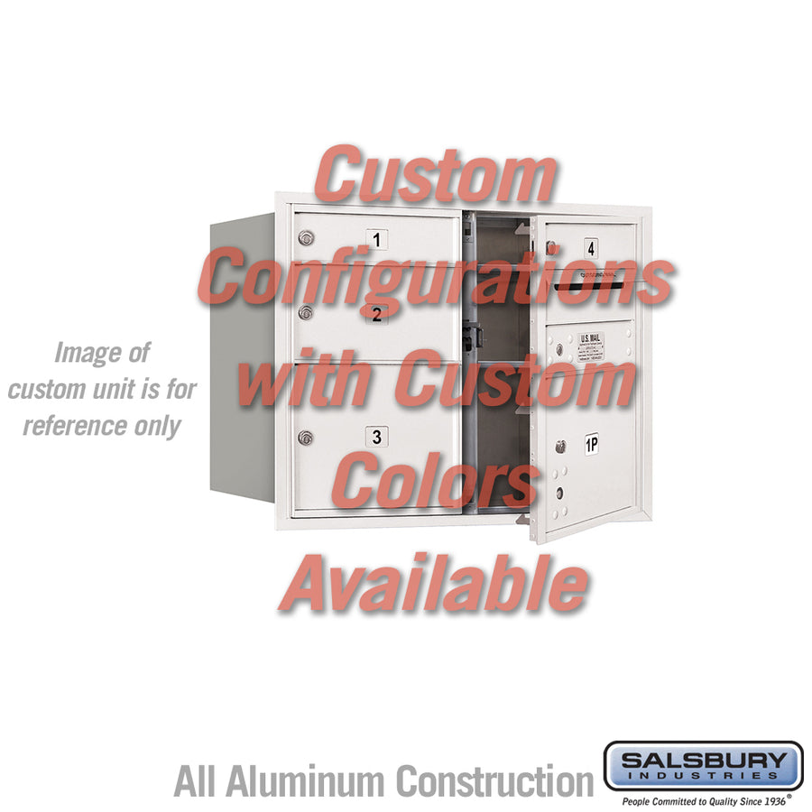 Recessed Mounted 4C Horizontal Mailbox - 6 Door High Unit (23 7/8 Inches) - Double Column - Custom Unit - Custom Color - Front Loading - USPS Access