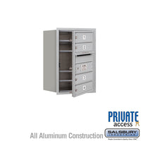 Thumbnail for 6 Door High Recessed Mounted 4C Horizontal Mailbox with 4 Doors in Aluminum with Private Access - Front Loading