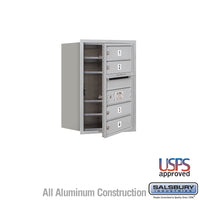 Thumbnail for 6 Door High Recessed Mounted 4C Horizontal Mailbox with 4 Doors in Aluminum with USPS Access - Front Loading