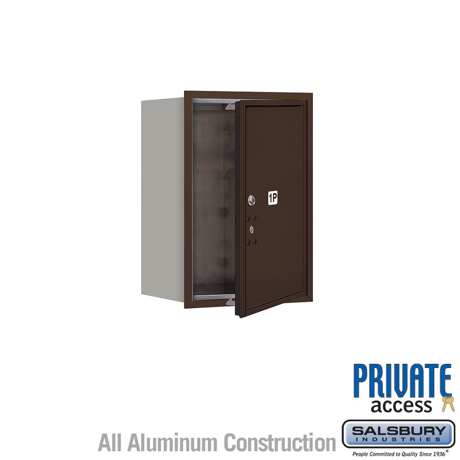 6 Door High Recessed Mounted 4C Horizontal Parcel Locker with 1 Parcel Locker in Bronze with Private Access - Front Loading