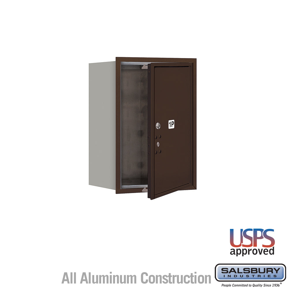 6 Door High Recessed Mounted 4C Horizontal Parcel Locker with 1 Parcel Locker in Bronze with USPS Access - Front Loading