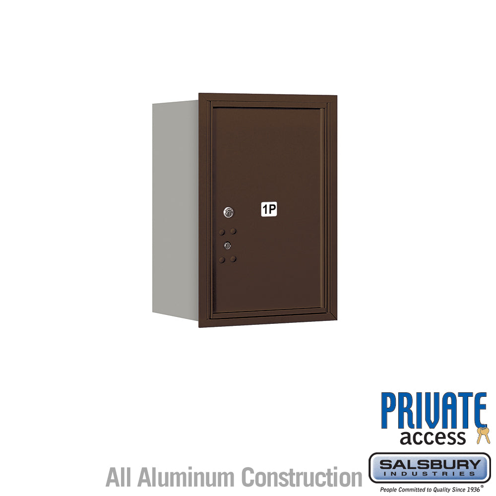 6 Door High Recessed Mounted 4C Horizontal Parcel Locker with 1 Parcel Locker in Bronze with Private Access - Rear Loading