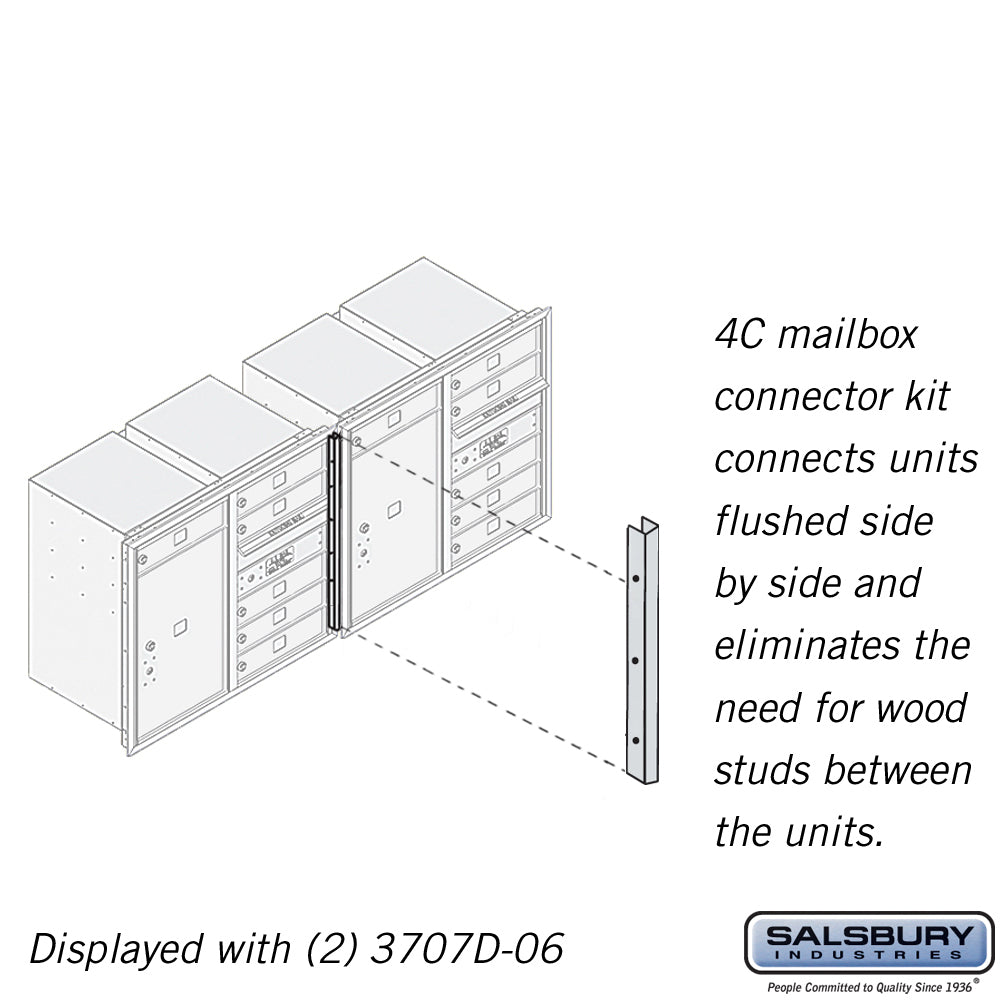 Recessed Mounted 4C Horizontal Mailbox Connector Kit - for 7 Door High Units