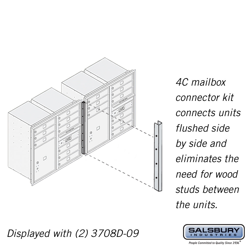 Recessed Mounted 4C Horizontal Mailbox Connector Kit - for 8 Door High Units