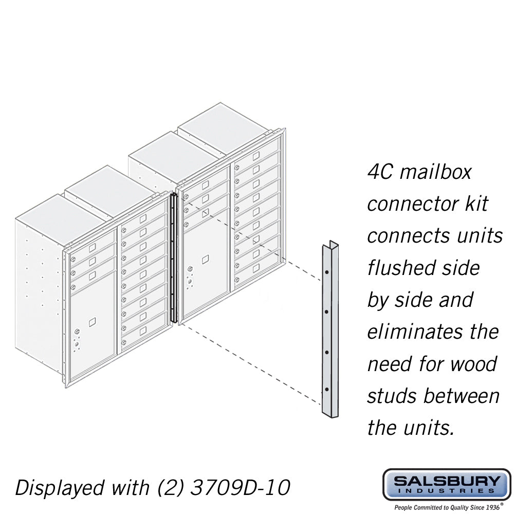 Recessed Mounted 4C Horizontal Mailbox Connector Kit - for 9 Door High Units