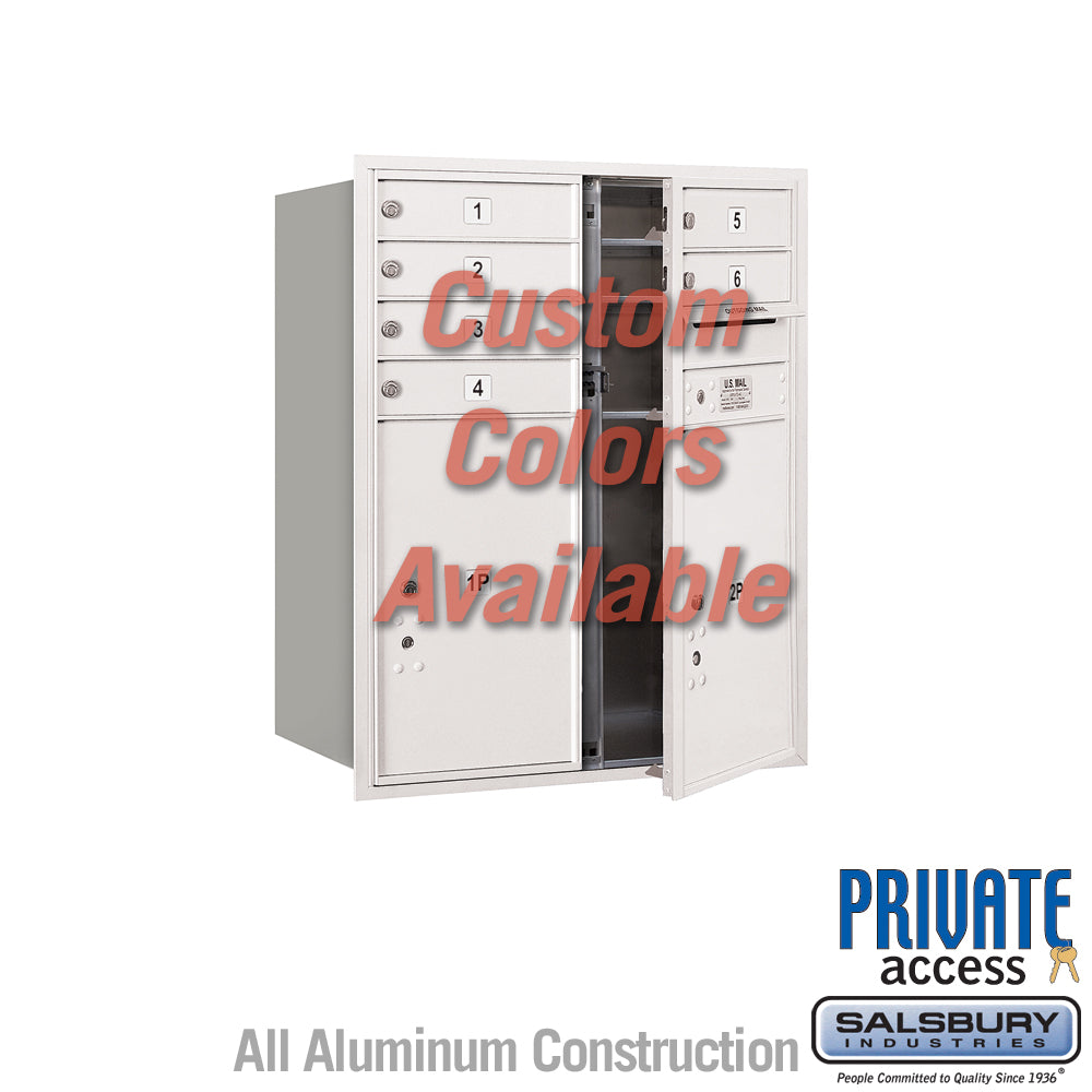 Recessed Mounted 4C Horizontal Mailbox (Includes Master Commercial Locks) - 10 Door High Unit (37 7/8 Inches) - Double Column - 6 MB1 Doors / 2 PL6's - Custom - Front Loading - Private Access