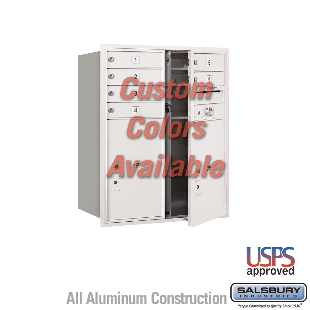 Recessed Mounted 4C Horizontal Mailbox - 10 Door High Unit (37 7/8 Inches) - Double Column - 6 MB1 Doors / 2 PL6's - Custom - Front Loading - USPS Access