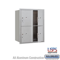 Thumbnail for 10 Door High Recessed Mounted 4C Horizontal Parcel Locker with 4 Parcel Lockers in Aluminum with USPS Access - Front Loading