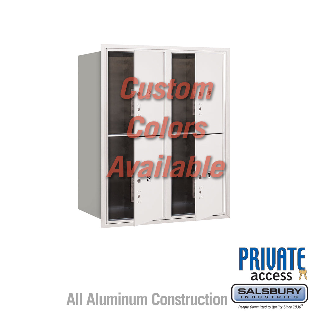 Recessed Mounted 4C Horizontal Mailbox (Includes Master Commercial Locks) - 10 Door High Unit (37 7/8 Inches) - Double Column - Stand-Alone Parcel Locker - 4 PL5's - Custom Color - Front Loading - Private Access