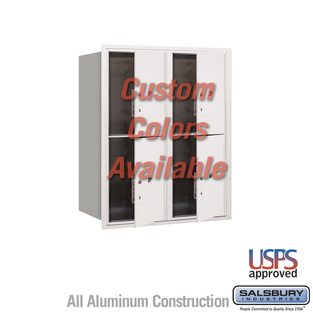 Recessed Mounted 4C Horizontal Mailbox - 10 Door High Unit (37 7/8 Inches) - Double Column - Stand-Alone Parcel Locker - 4 PL5's - Custom Color - Front Loading - USPS Access